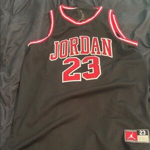 Jordan Black Jersey with Red and White Trim